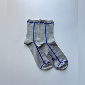 Japan brand Mina perhonen Stylish Gray and Blue Women's Casual Socks